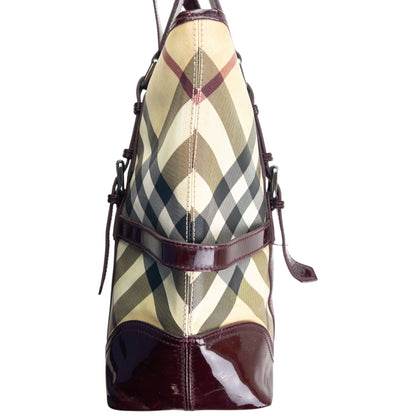 Vintage 2000s Burberry Nova Check Shoulder Bag | O/S, Beige, Burgundy