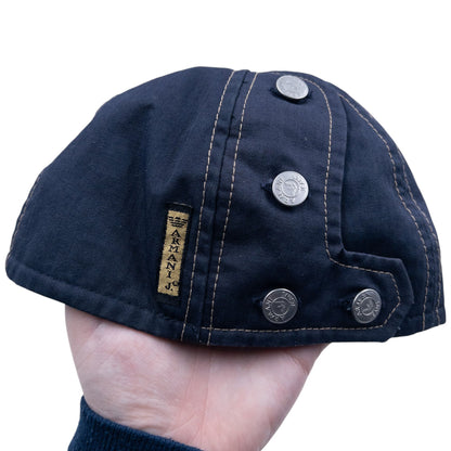 Vintage 2000s Armani Jeans Button Back Embroidered Hat