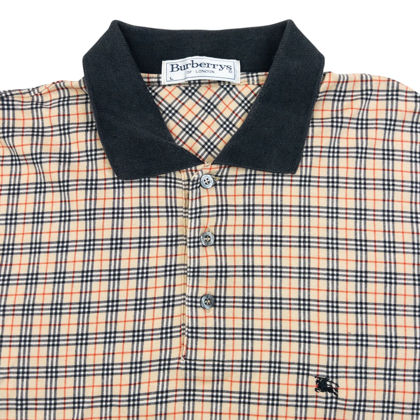 Vintage 90s Burberry Nova Check Polo Shirt Size L | Large, Multicoloured