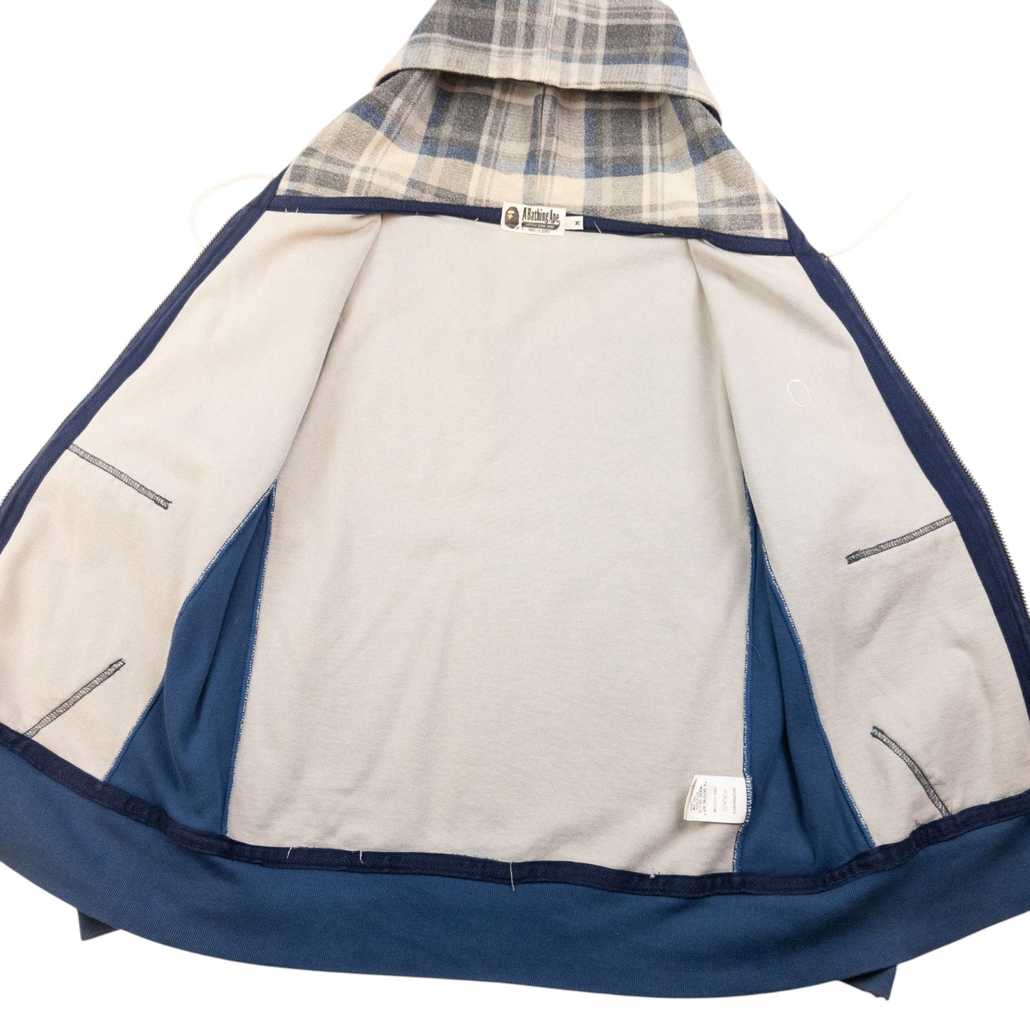 Vintage Bape Checkered Zip Up Hoodie Size S