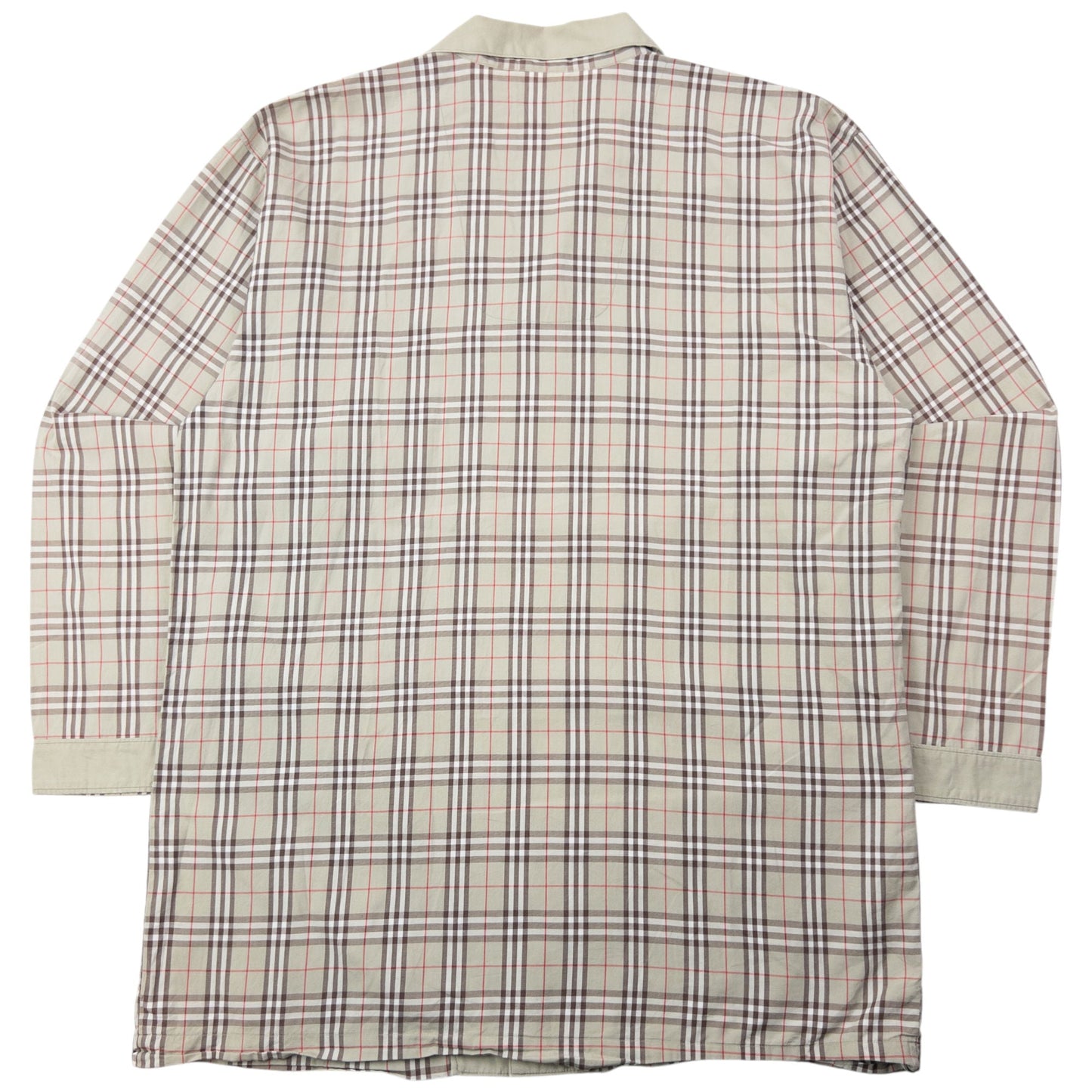 Vintage 90s Burberry Nova Check Long Sleeve Button Up Pyjama Shirt Size M | Medium, Red