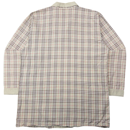 Vintage 90s Burberry Nova Check Long Sleeve Button Up Pyjama Shirt Size M | Medium, Red