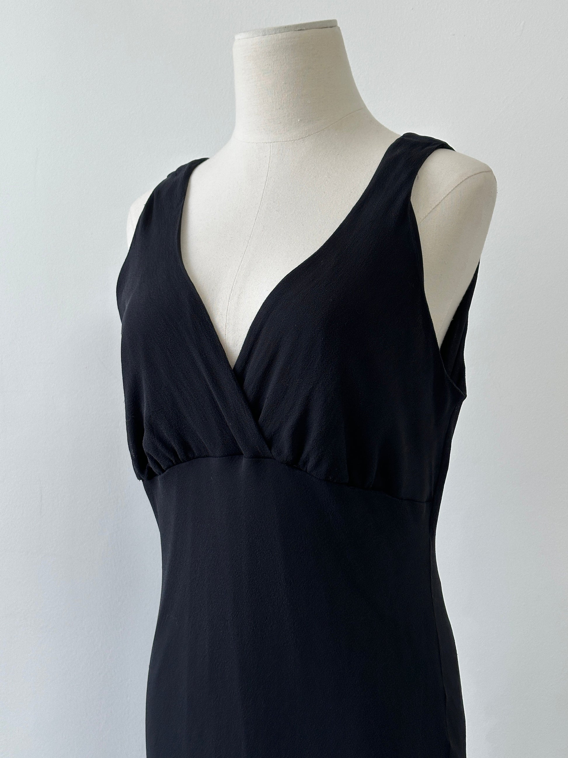 Vintage 2000s Pure Silk Handkerchief Hem Midi Maxi Dress - L
