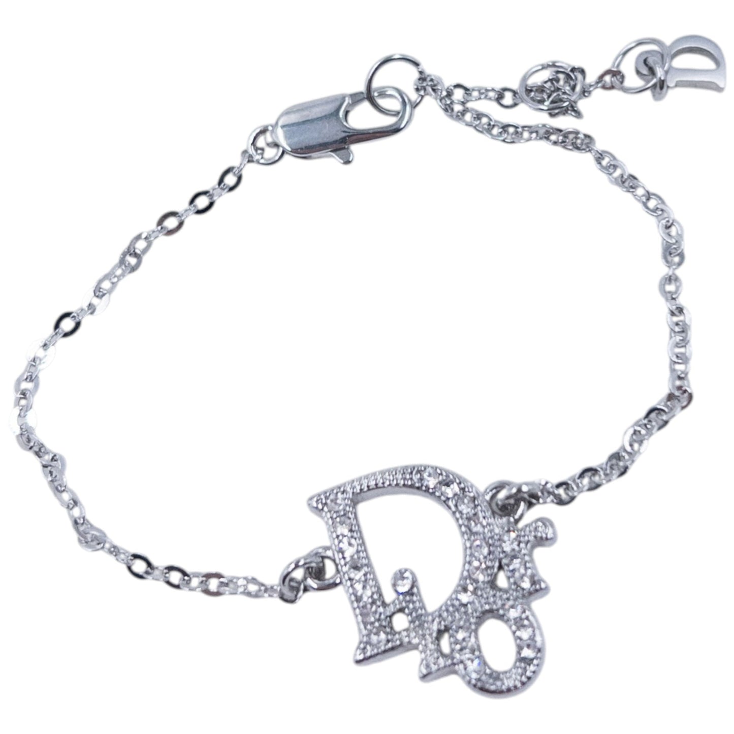 Vintage 2000sDior Silver Diamonte Logo Bracelet