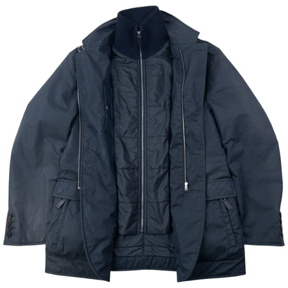 Vintage 2000s Gucci Layered Zip Up Jacket Size M | Medium, Navy