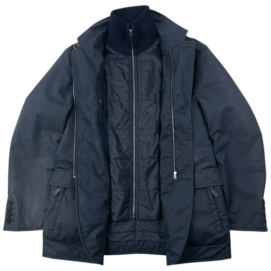 Vintage 2000s Gucci Layered Zip Up Jacket Size M | Medium, Navy