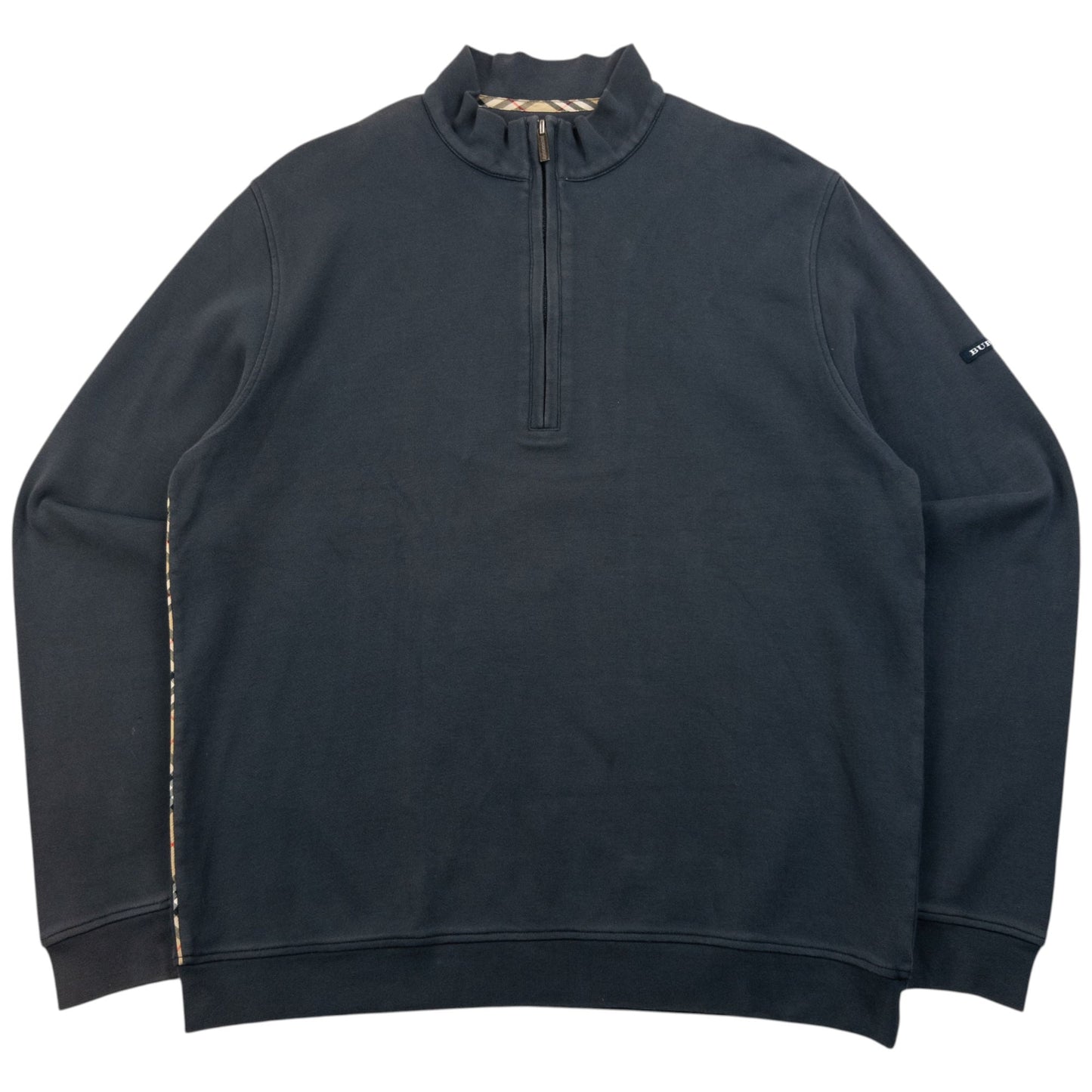 Vintage 2000s Burberry Golf Q Zip Sweatshirt Size S | Small, Grey