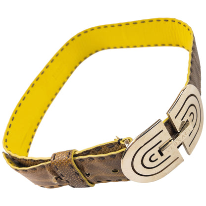 Vintage 90s Versace Snakeskin Leather Belt Size S | O/S, Brown