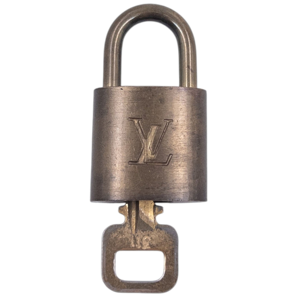 Vintage 2000s Louis Vuitton Embossed Mini Padlock & Key | O/S, Brown
