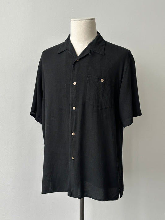 Vintage 1990s Pure Silk Short Sleeve Shirt - L