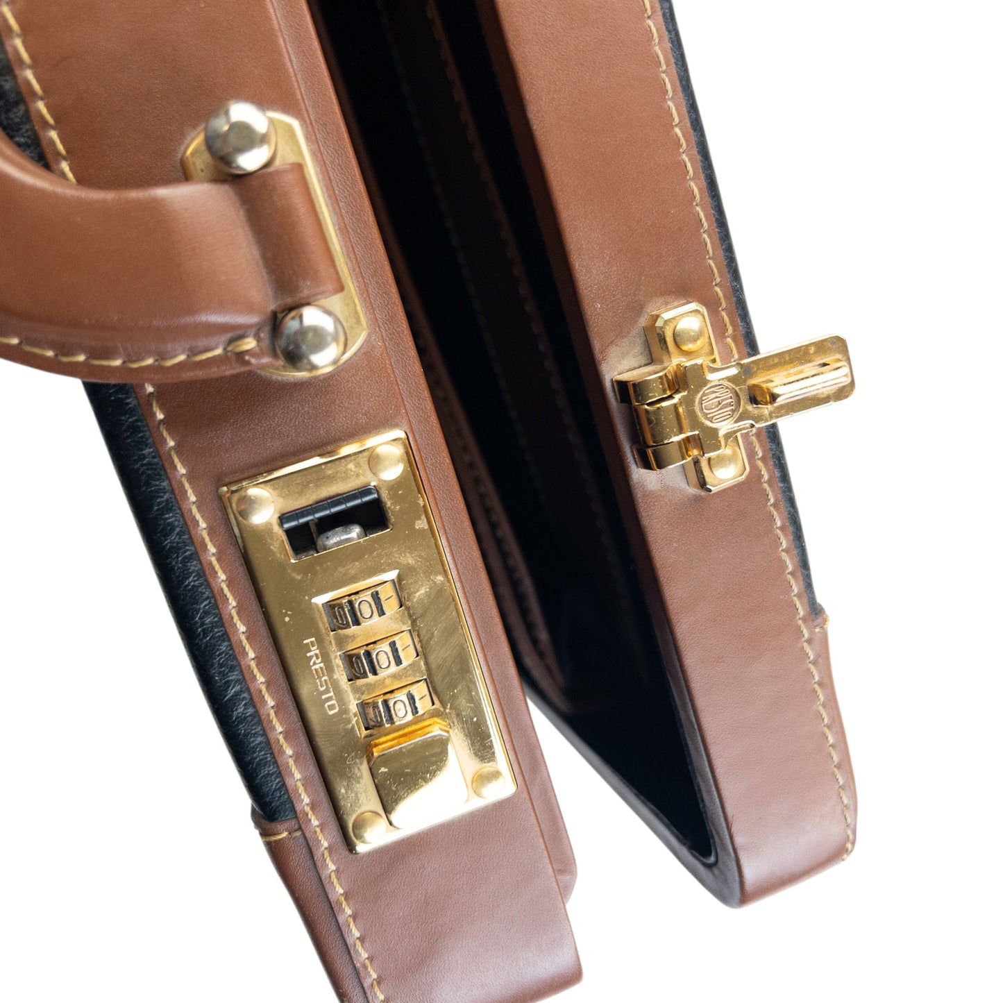 Vintage 80s Gucci Leather Briefcase | O/S, Black