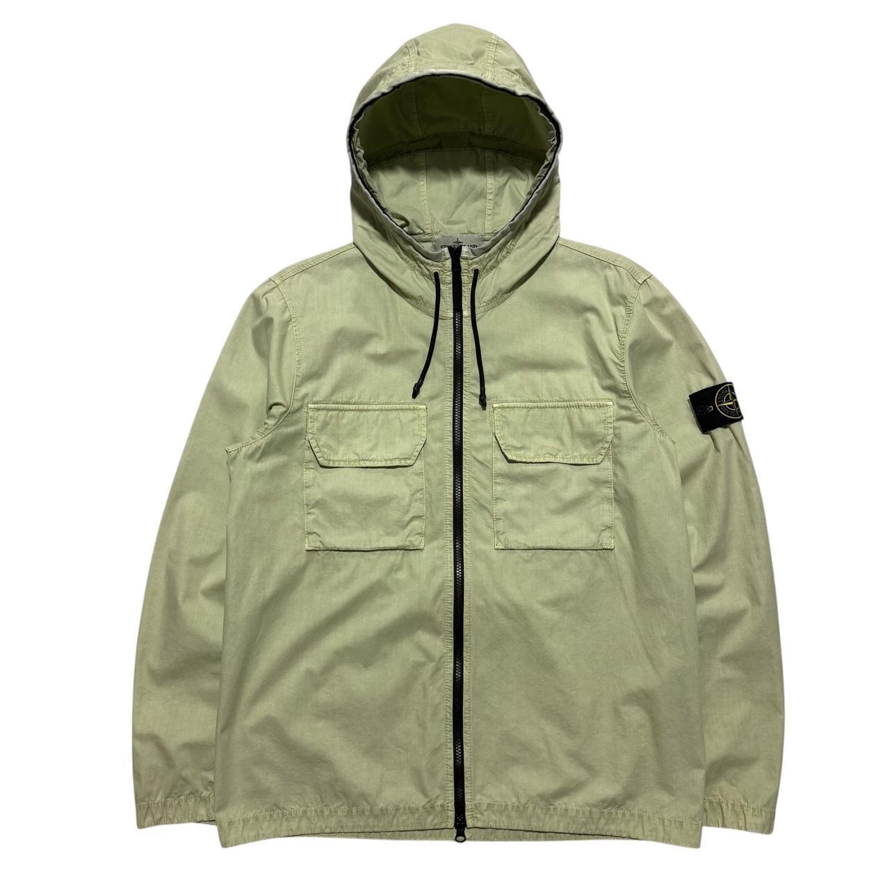 Stone Island Zip Up Canvas Jacket | Large, Light Green