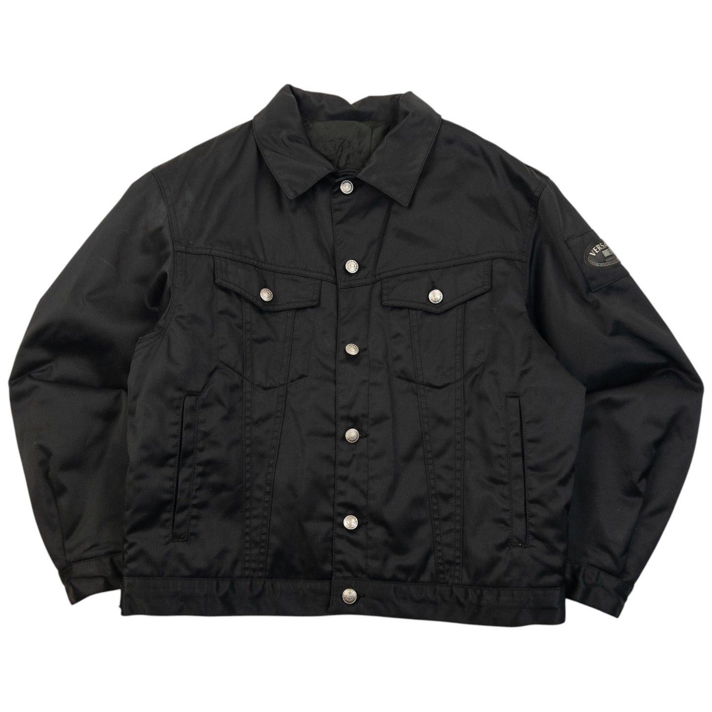 Vintage 2000s Versace Classic V2 Button Up Jacket Size S | Small, Black