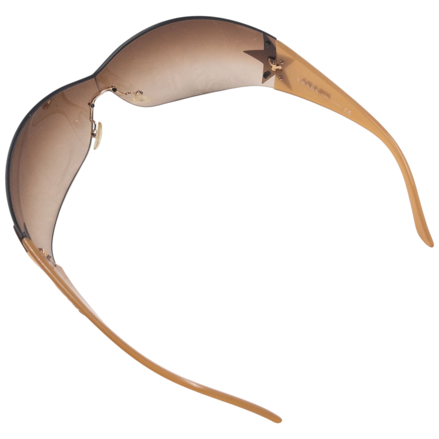 Vintage 2000s Prada Rimless Star Sunglasses | O/S, Brown