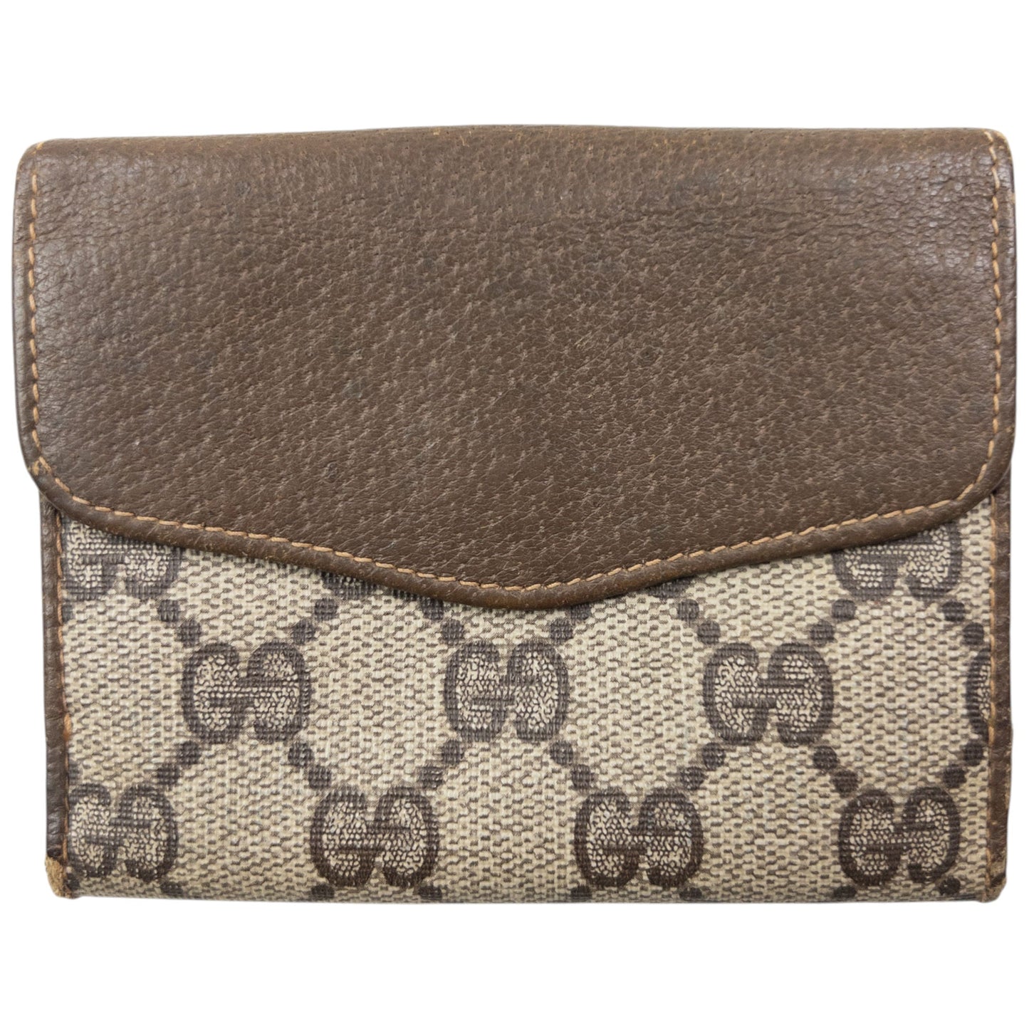 Vintage 80s Gucci Monogram Leather Wallet | O/S, Beige