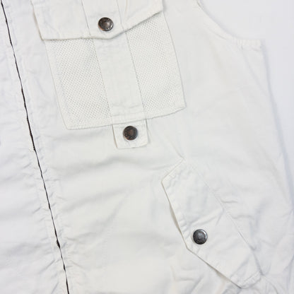 Vintage 2003 Dolce & Gabbana Rebel Label Zip Up Gilet | Medium, White
