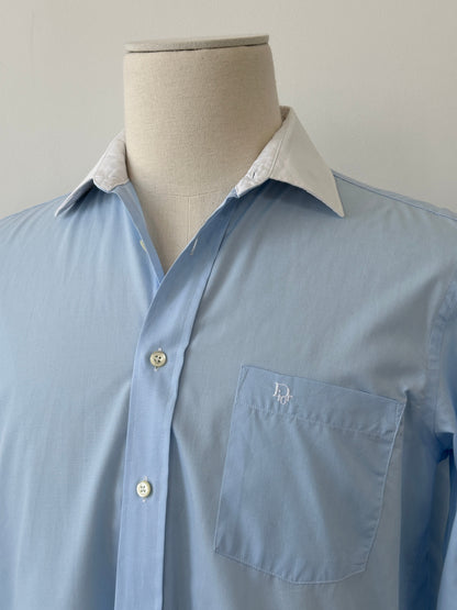 Christian Dior 1990s Contrast Collar Cotton Shirt - XS
