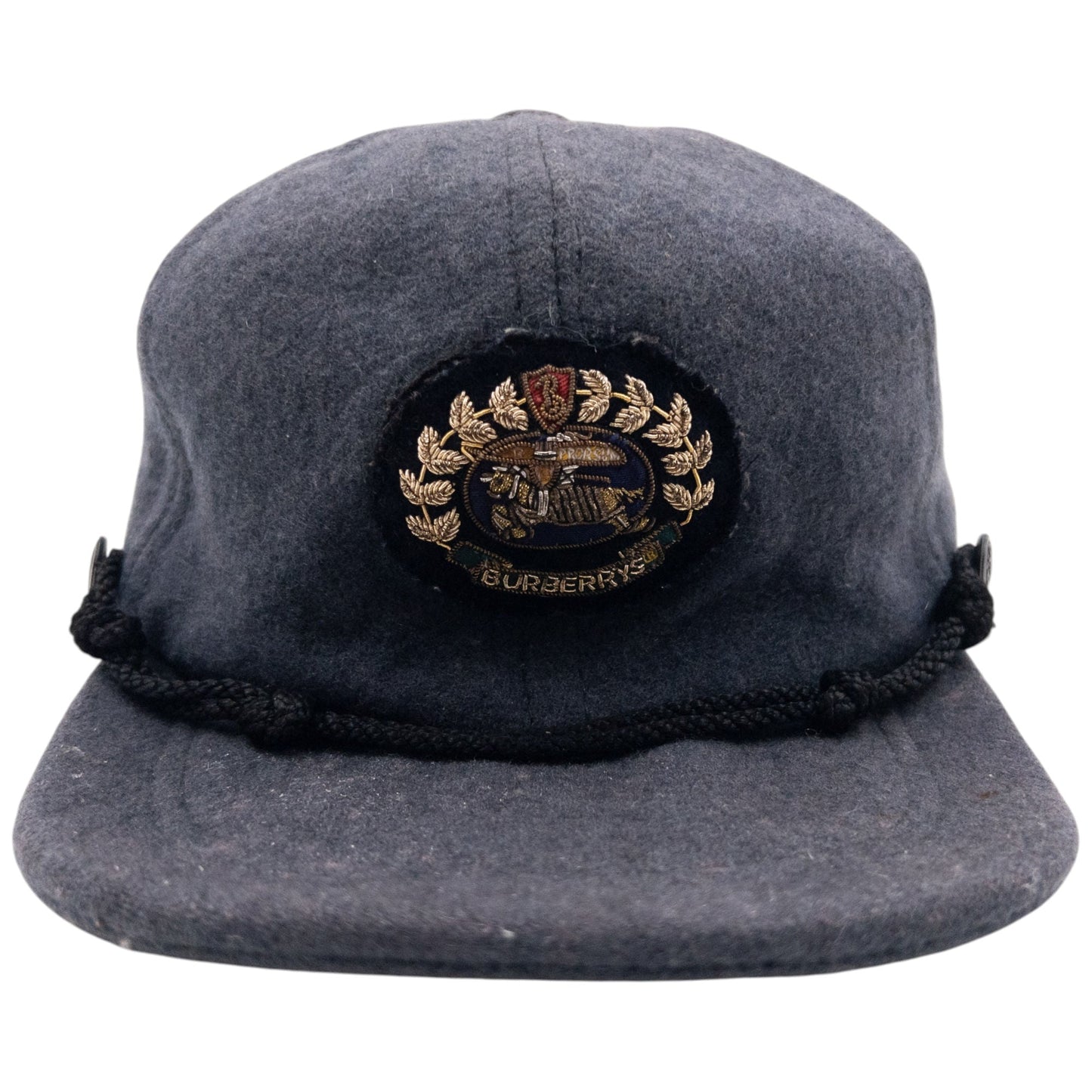Vintage 90s Burberry Crest Wool Hat | O/S, Grey