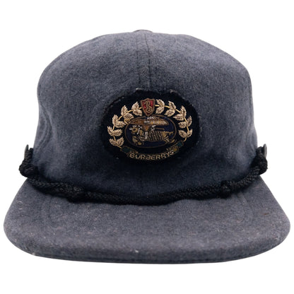 Vintage 90s Burberry Crest Wool Hat | O/S, Grey