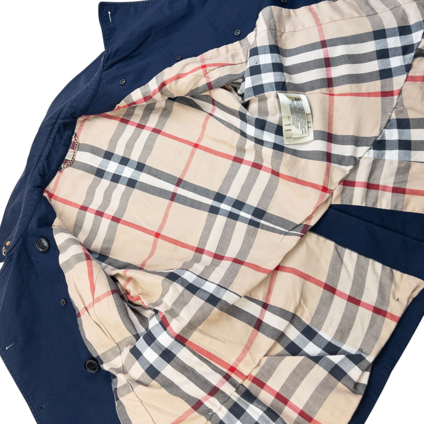 Vintage Burberry Nova Check Lined Belt Waist Jacket Womens Size M | Medium, Navy