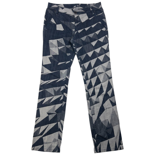Vintage 2000s Issey Miyake A-POC Geometric Lightweight Denim Jeans Size W30 | W30, Navy