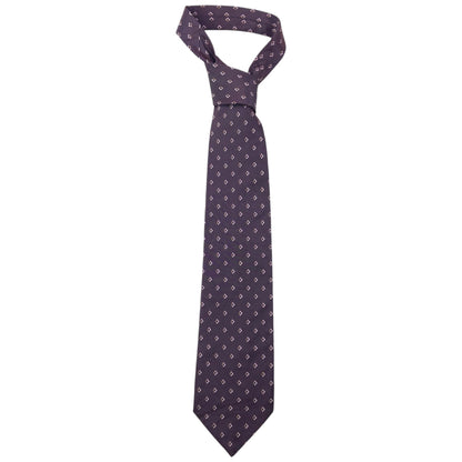 Vintage 90s Issey Miyake Pattern Silk Tie | O/S, Purple