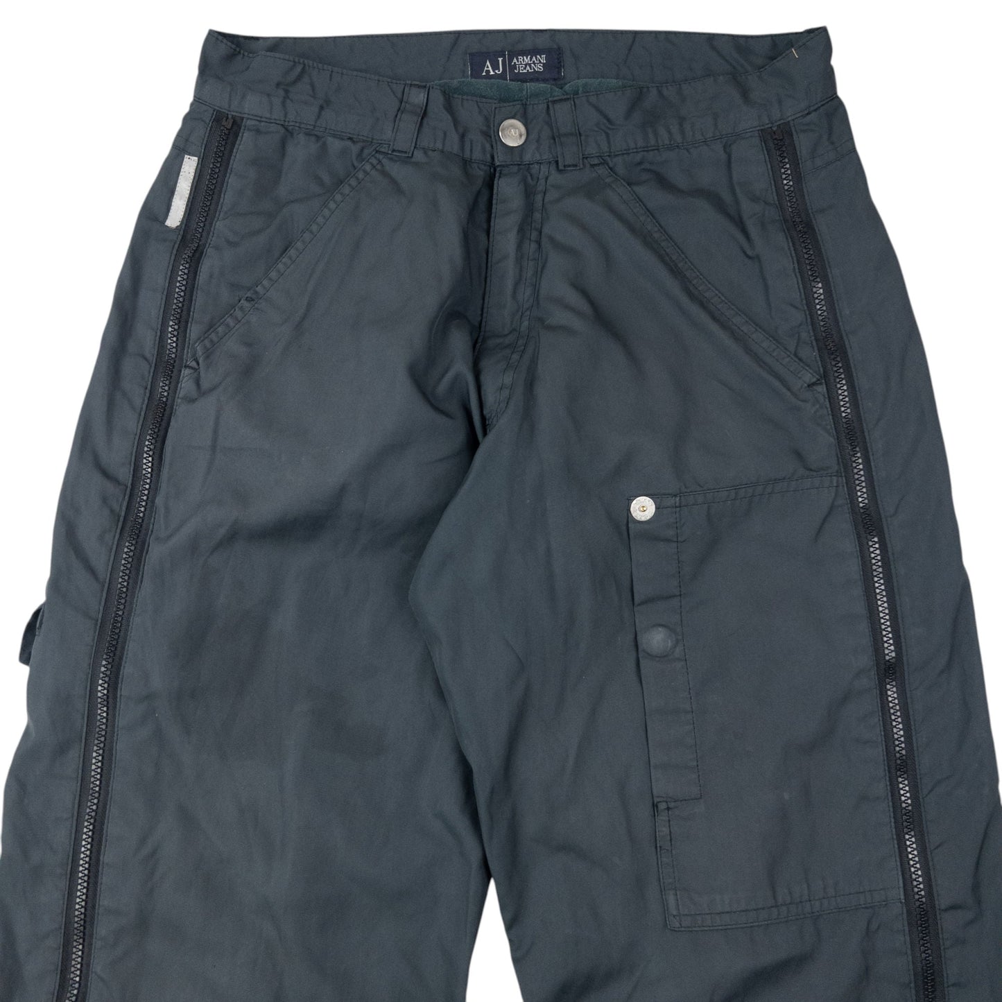 Vintage 2000s Armani Jeans Full Zip Trousers Size W30 | W30, Grey