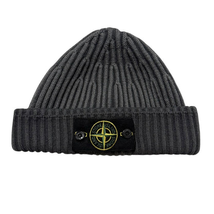 Stone Island Ribbed Beanie | O/S, Charcoal