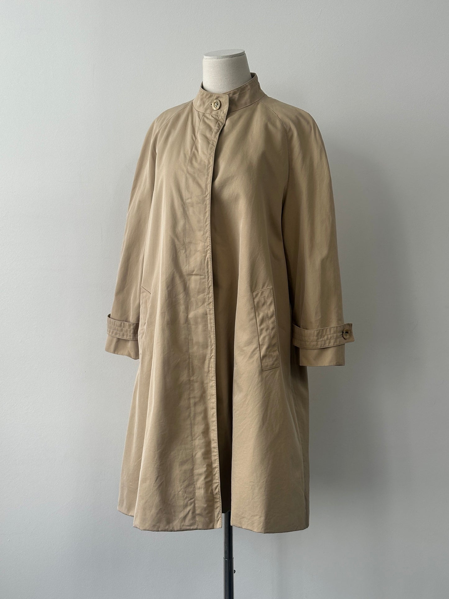 Aquascutum 1980s Aqua 5 Pure Cotton A-Line Trench Coat - S
