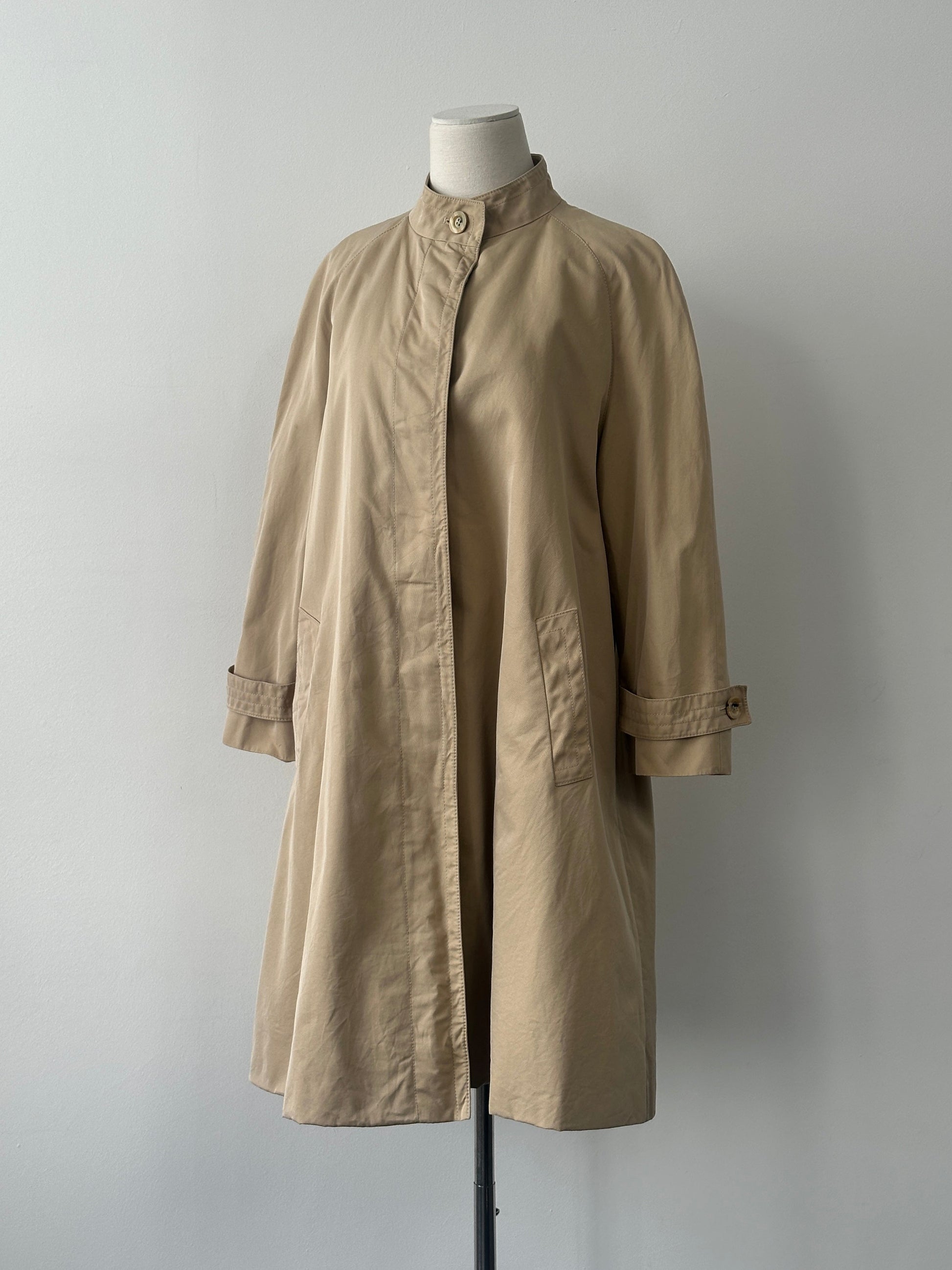 Aquascutum 1980s Aqua 5 Pure Cotton A-Line Trench Coat - S