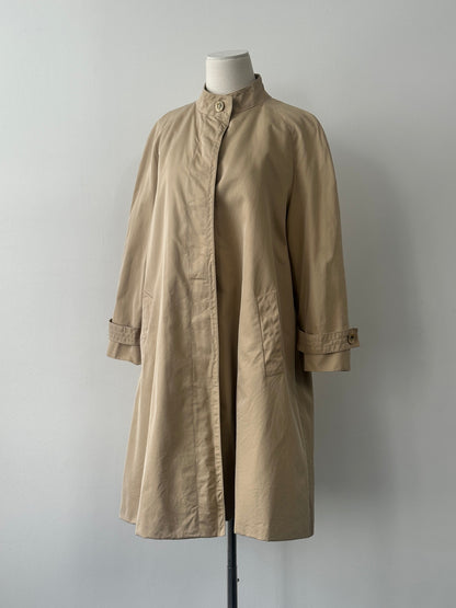 Aquascutum 1980s Aqua 5 Pure Cotton A-Line Trench Coat - S
