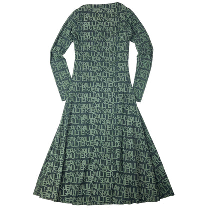 Vintage 2000s Jean Paul Gaultier Mesh Monogram Long Sleeve Dress Womens Size S | Small, Green