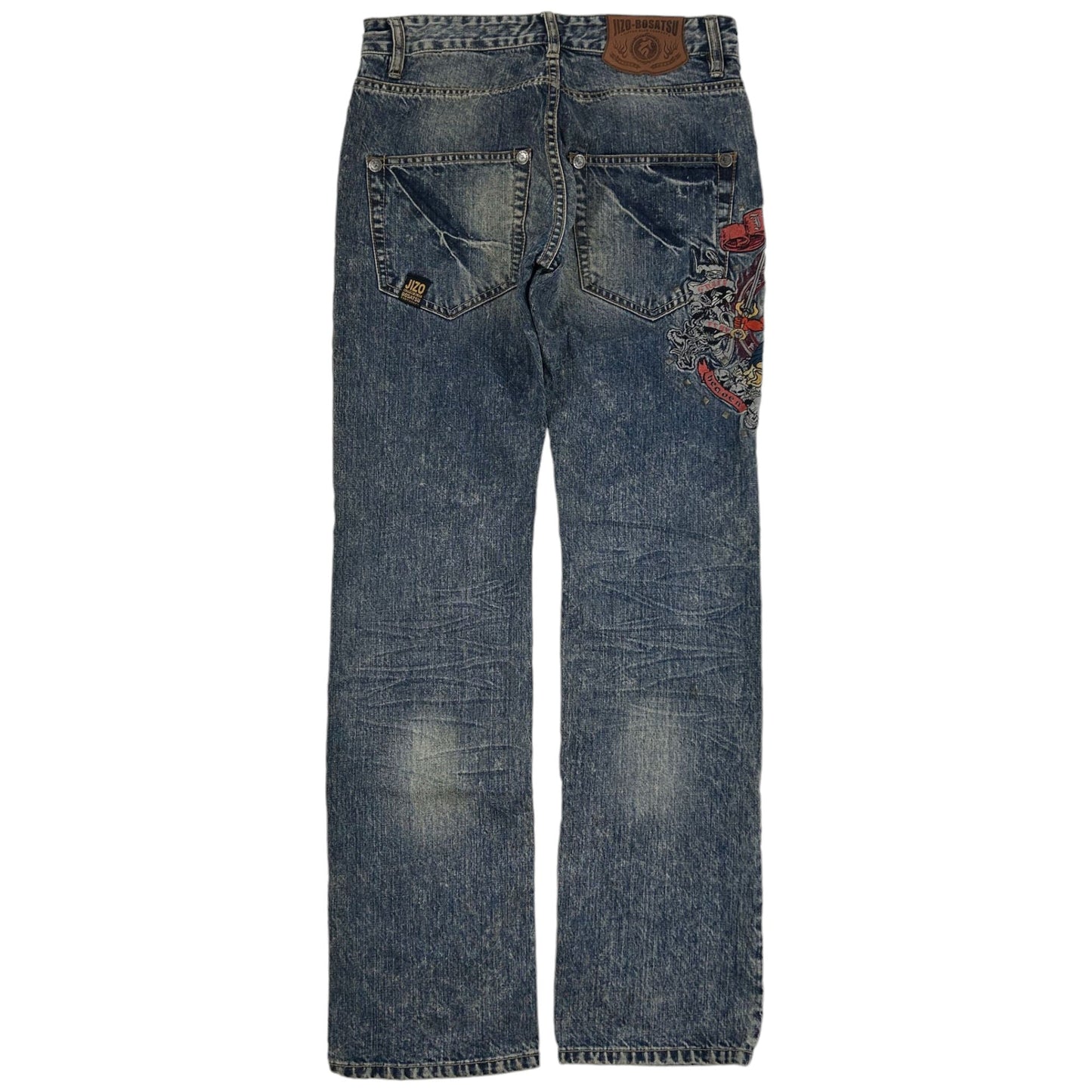 Vintage Monster Embroidered Japanese Denim Jeans Size W30