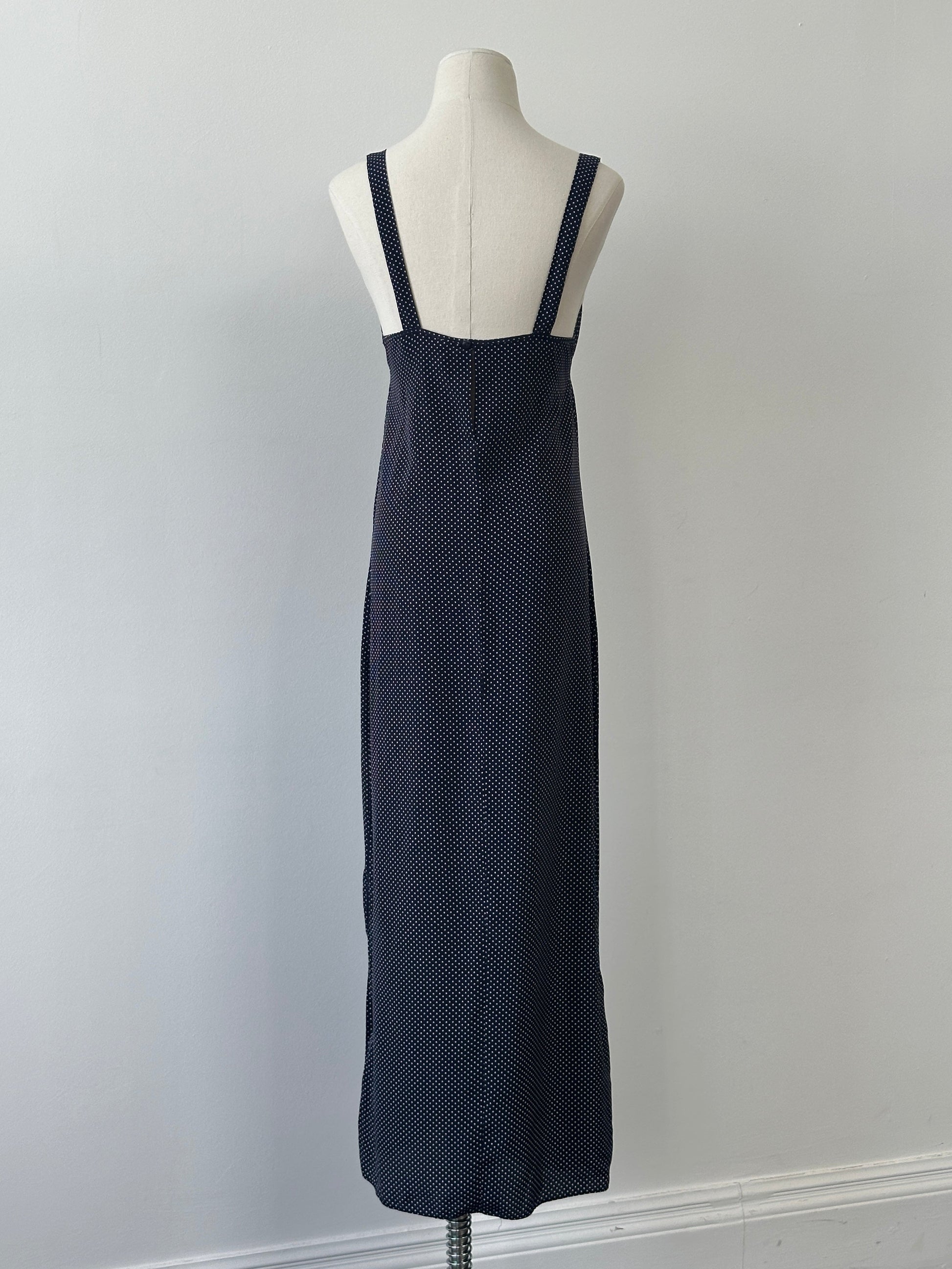 St Michael1990s Polka Dot Floor Length Slip Dress - M