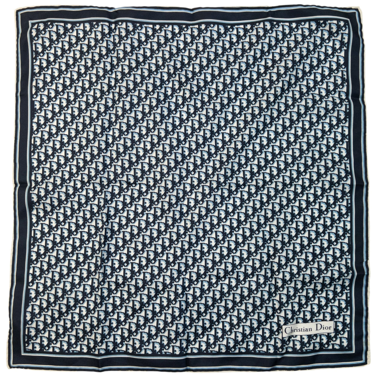 Vintage 2000s Dior Monogram Silk Scarf | O/S, Navy
