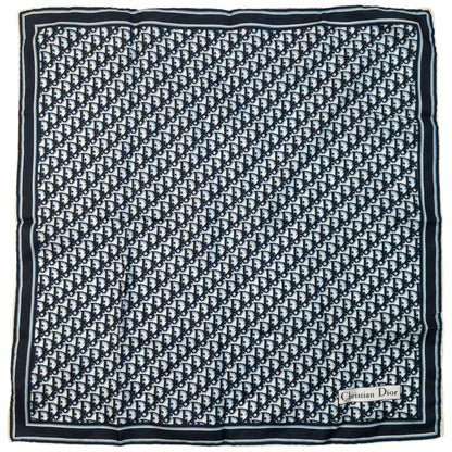 Vintage 2000s Dior Monogram Silk Scarf | O/S, Navy