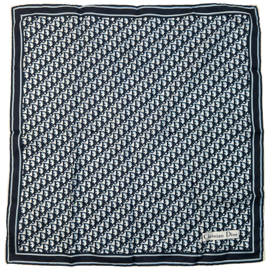 Vintage 2000s Dior Monogram Silk Scarf | O/S, Navy