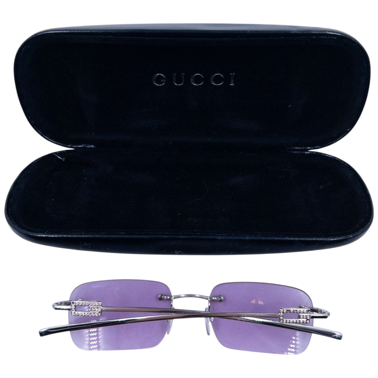 Vintage 90s Gucci By Tom Ford Diamonte Rimless Sunglasses | O/S, Purple