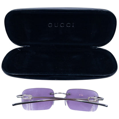Vintage 90s Gucci By Tom Ford Diamonte Rimless Sunglasses | O/S, Purple