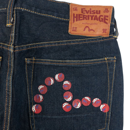 Vintage Evisu Double Dot Gull Japanese Denim Jeans Size W32