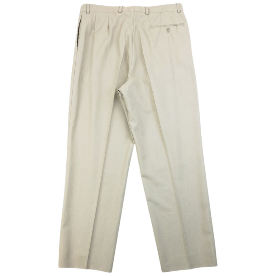 Vintage 90s YSL Yves Saint Laurent Jacket & Trousers Suit Set Size L | Large, Beige