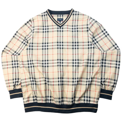 Vintage 2000s Burberry Nova Check Pullover Jacket Size M | Medium, Beige