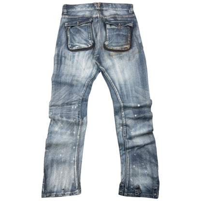 Vintage 2000s PPFM Curved Stacked Leg Denim Jeans Size W32 | W32, Blue
