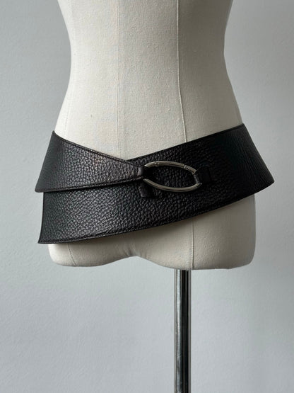 Rene Lezard 2000s Leather Chunky Belt - W32-34
