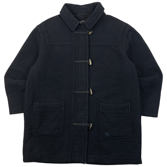 Vintage 90s Burberry Wool Duffle Jacket Size XL | O/S, Navy