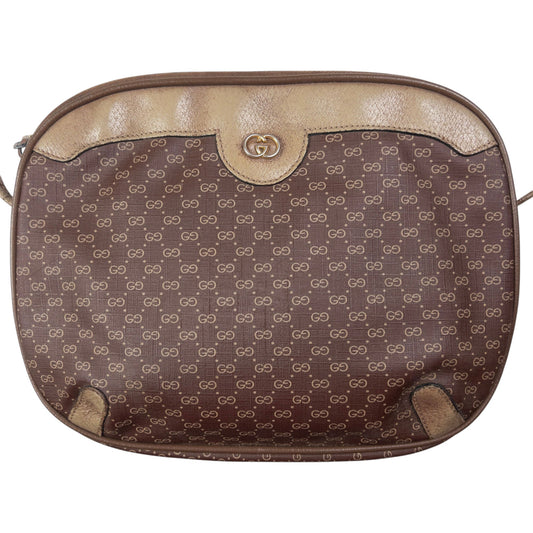 Vintage Gucci Monogram Leather Shoulder Bag