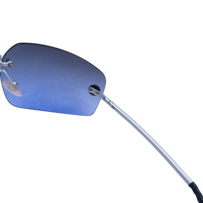 Vintage 2000s Chanel Rimless Sunglasses | O/S, Blue