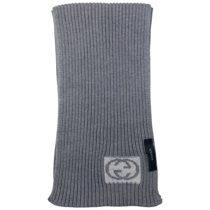 Vintage Gucci Ribbed Knit Wool Scarf