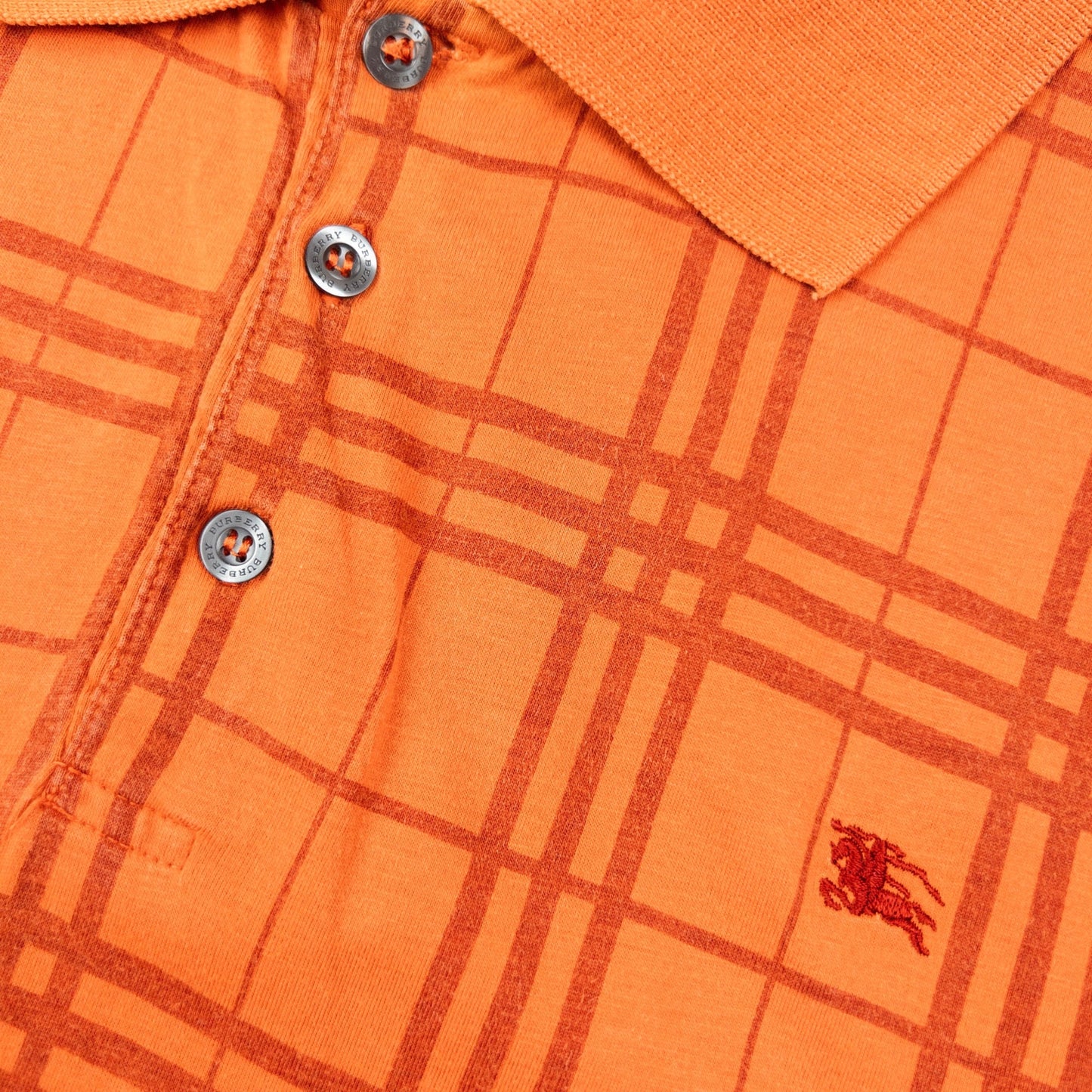 Vintage Burberry Nova Check Polo Shirt Size L | Large, Orange