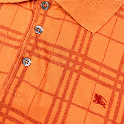 Vintage Burberry Nova Check Polo Shirt Size L | Large, Orange